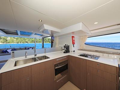 Galley of Joie De Vivre, a Bali 4.6 catamaran at Seget Donji, Croatia