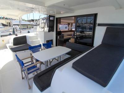 Deck of Poppy, a Lagoon 42 catamaran at Split, Croatia