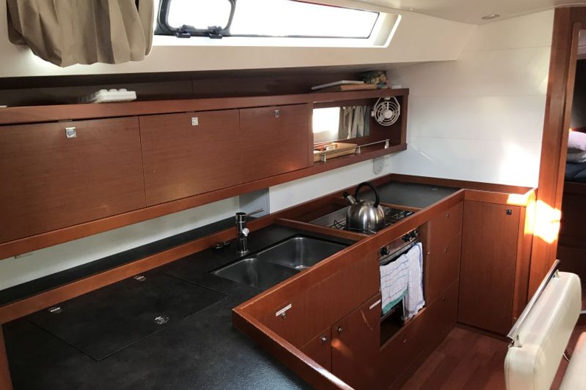 Galley of Alboran XXXIV Nini, a Beneteau Oceanis 45 sailboat at Las Palmas, Spain