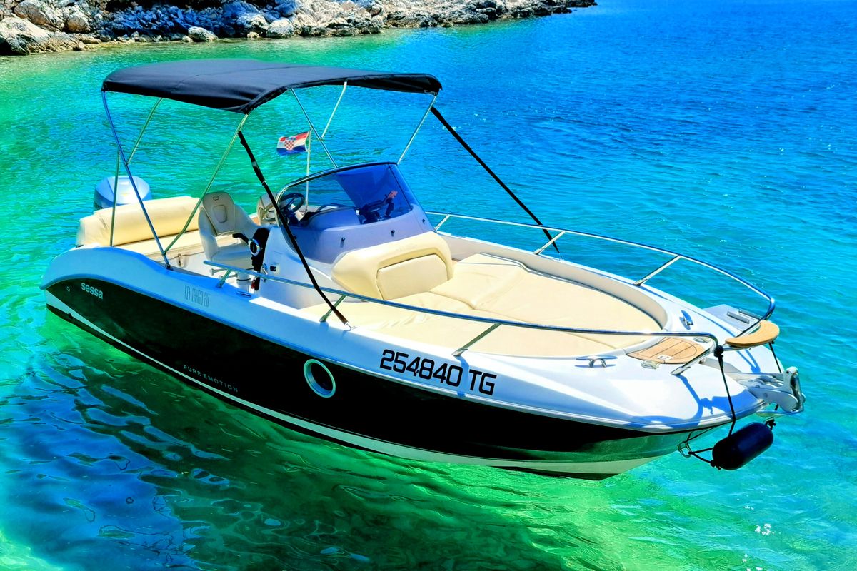 Exterior view of Dory, a Sessa Marine Key Largo 24 motorboat at Grad Trogir, Croatia