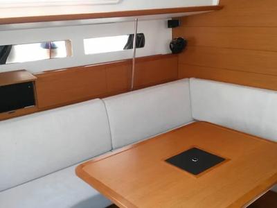 Salon of EVA, a Jeanneau Sun Odyssey 469 sailboat at Volos Municipality, Greece