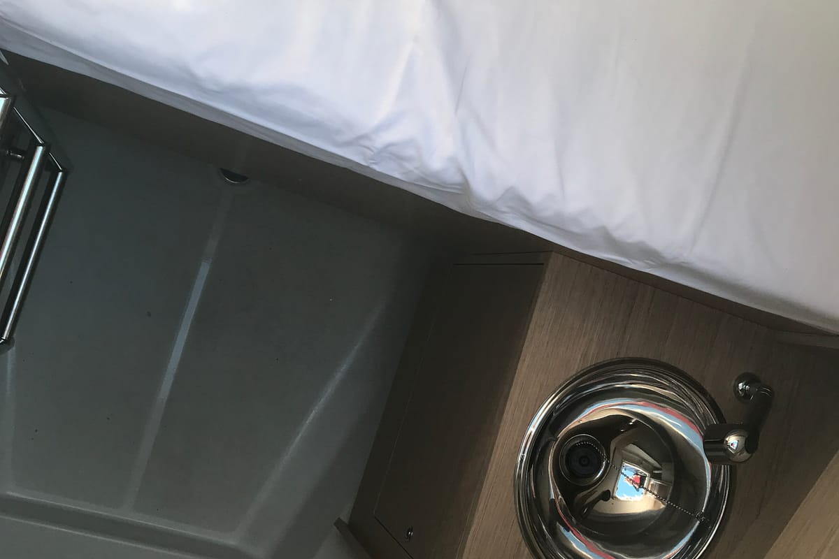 Head on Altair, a Beneteau Oceanis 51.1 sailboat at Olbia, Italy
