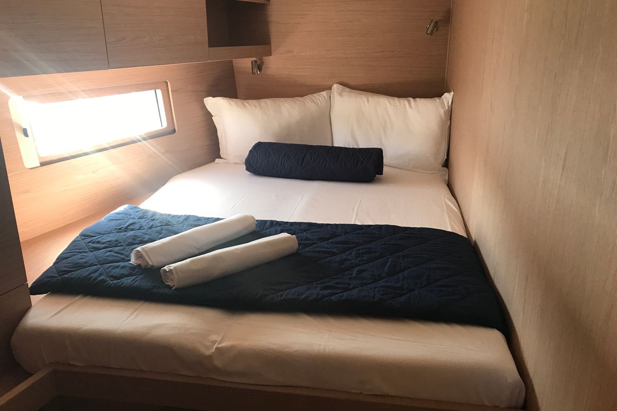 Cabin on Altair, a Beneteau Oceanis 51.1 sailboat at Olbia, Italy