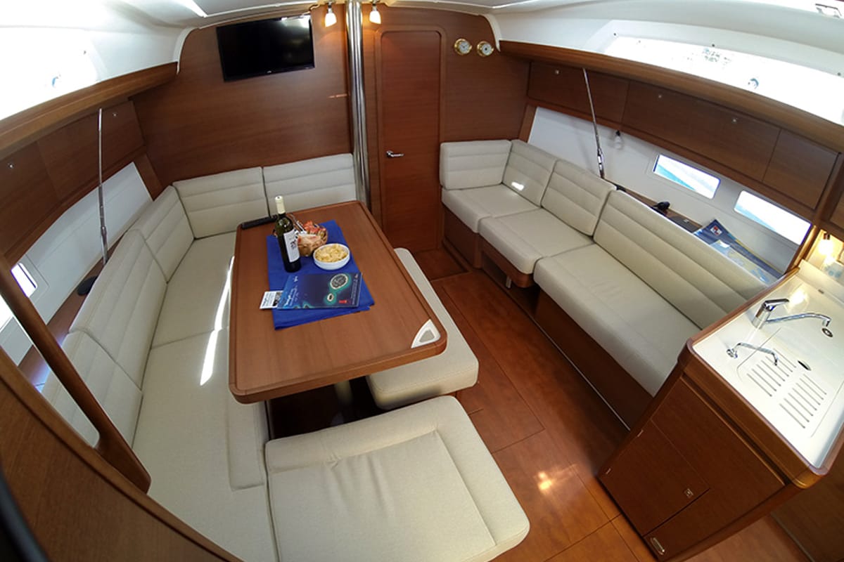 Salon of Amazing, a Dufour 412 GL sailboat at Grad Šibenik, Croatia