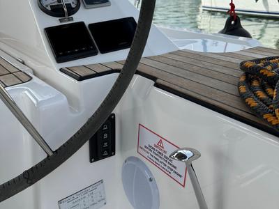 Galley of S/Y Sienna, a Bavaria C38 sailboat at Athens, Greece