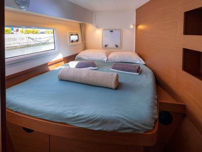 Cabin on Lola, a Lagoon 42 catamaran at Municipal Unit of Lefkada, Greece