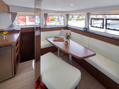 Salon of Lola, a Lagoon 42 catamaran at Municipal Unit of Lefkada, Greece