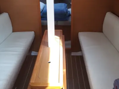 Salon of Britannia, a Jeanneau Sun Odyssey 33i sailboat at Gouvia, Greece