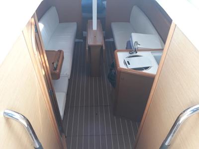 Galley of Britannia, a Jeanneau Sun Odyssey 33i sailboat at Gouvia, Greece