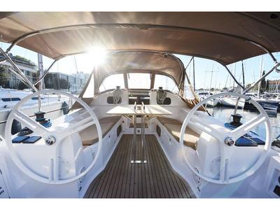 Cockpit of Vili, a Elan Impression 40 sailboat at Zadar, Croatia