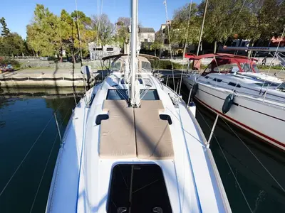 Deck of Vili, a Elan Impression 40 sailboat at Zadar, Croatia