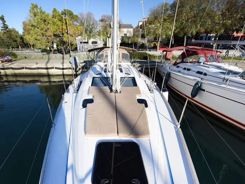 Deck of Vili, a Elan Impression 40 sailboat at Zadar, Croatia