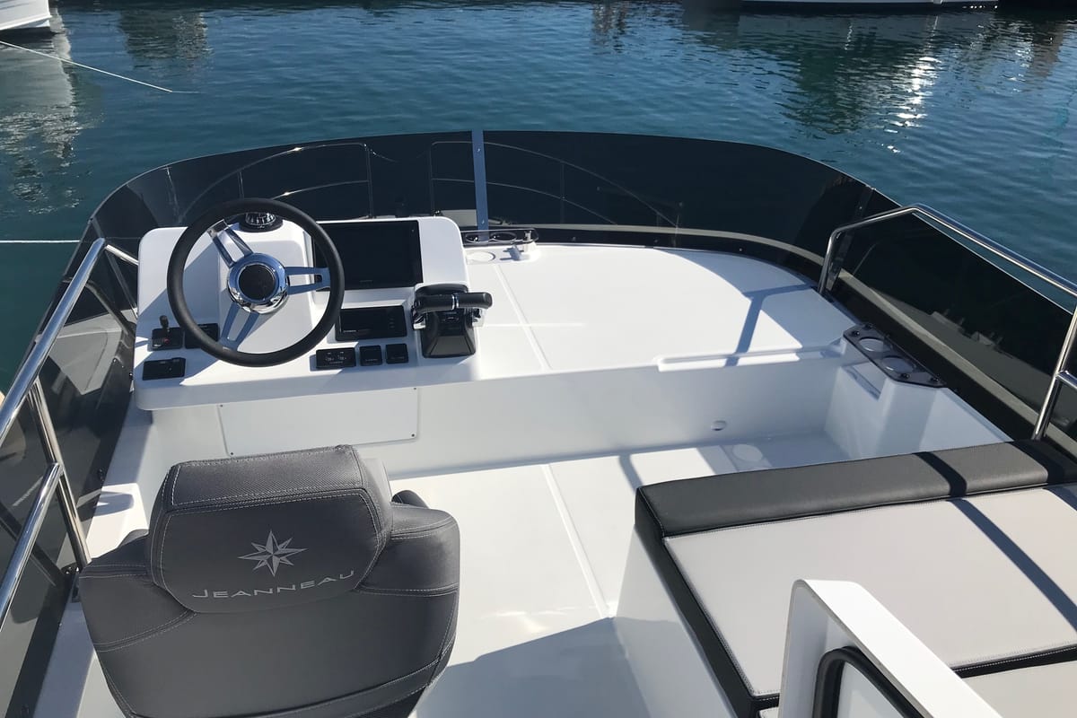 Cockpit of SUNNY 272826 ZD, a Jeanneau Merry Fisher 1095 FLY motorboat at Zadar, Croatia