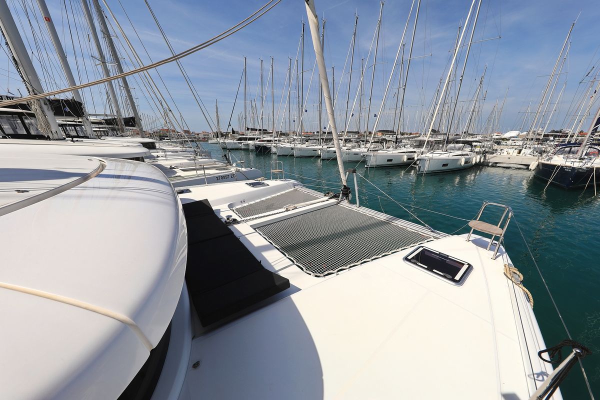 Deck of Family Time, a Lagoon 42 catamaran at Općina Sukošan, Croatia