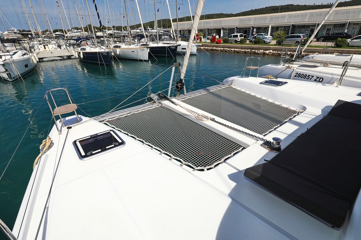 Deck of Family Time, a Lagoon 42 catamaran at Općina Sukošan, Croatia