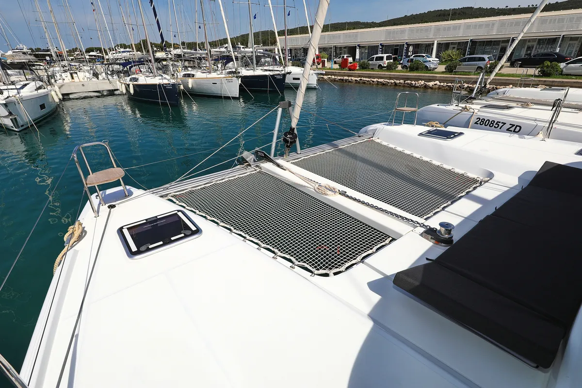 Deck of Family Time, a Lagoon 42 catamaran at Općina Sukošan, Croatia