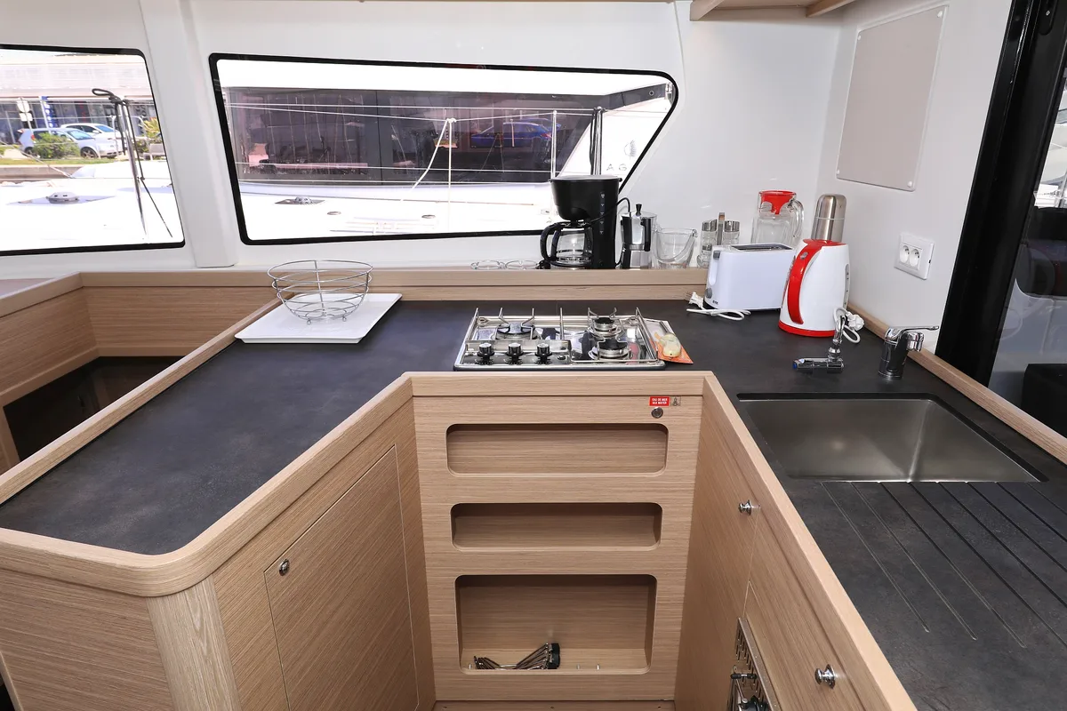 Galley of Family Time, a Lagoon 42 catamaran at Općina Sukošan, Croatia