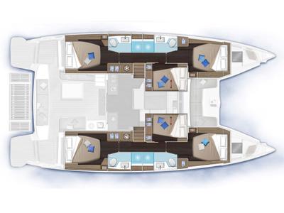 Floor plan of ALPHA, a Lagoon 51 catamaran at Athens, Greece