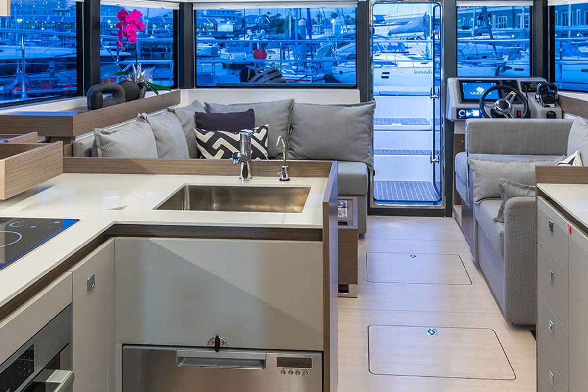 Galley of Moorings 403 PC Exclusive, a Leopard 40 PC catamaran at Pa Khlok, Thailand