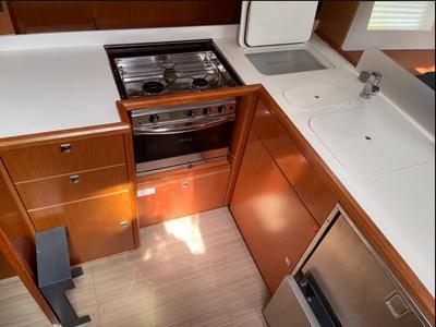 Galley of AF-C4523, a Bavaria C45 sailboat at Athens, Greece