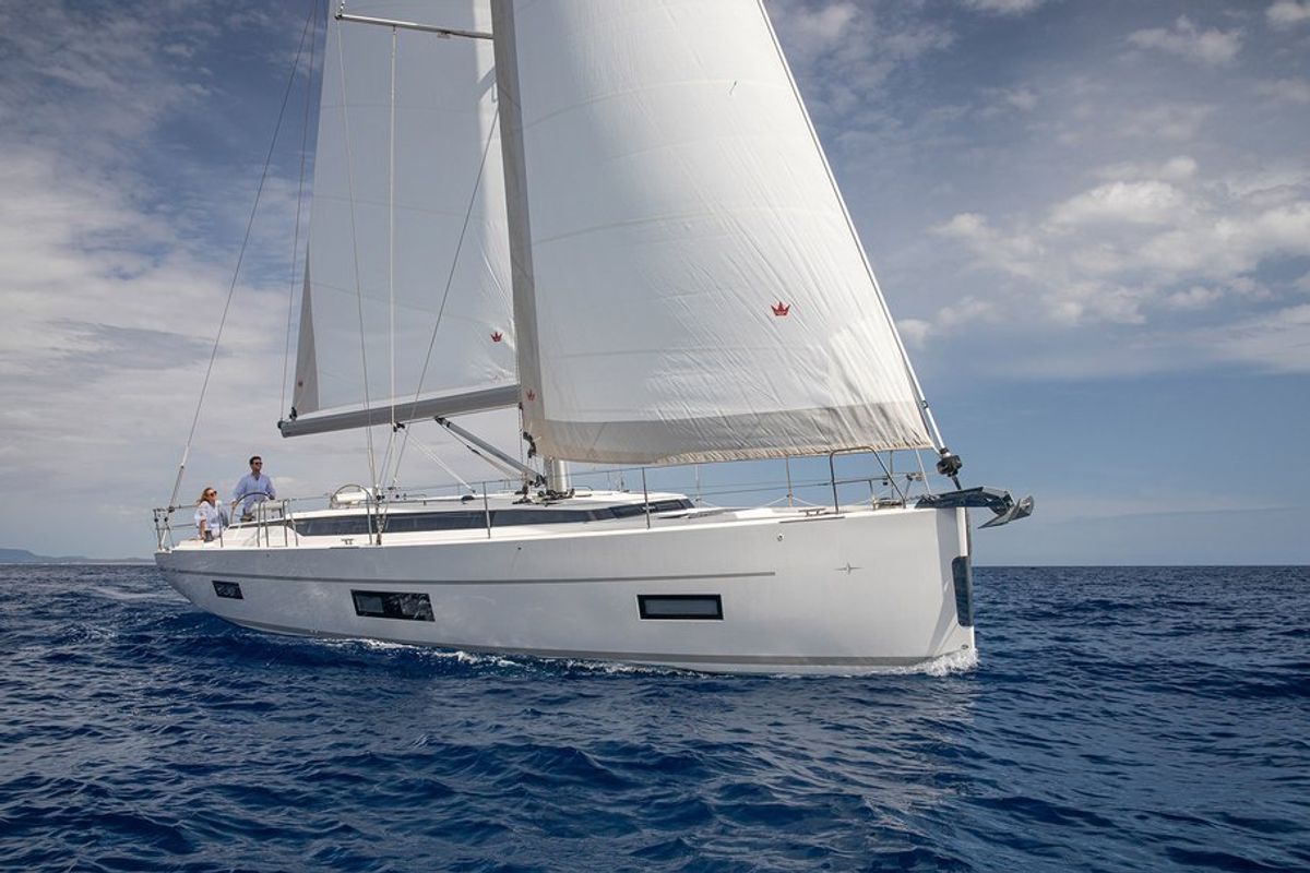 Exterior view of Brunello, a Bavaria C45 sailboat at Seget Donji, Croatia