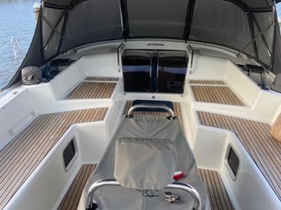 Cockpit of Padraigin II, a Jeanneau 58 sailboat at Chesapeake, United States