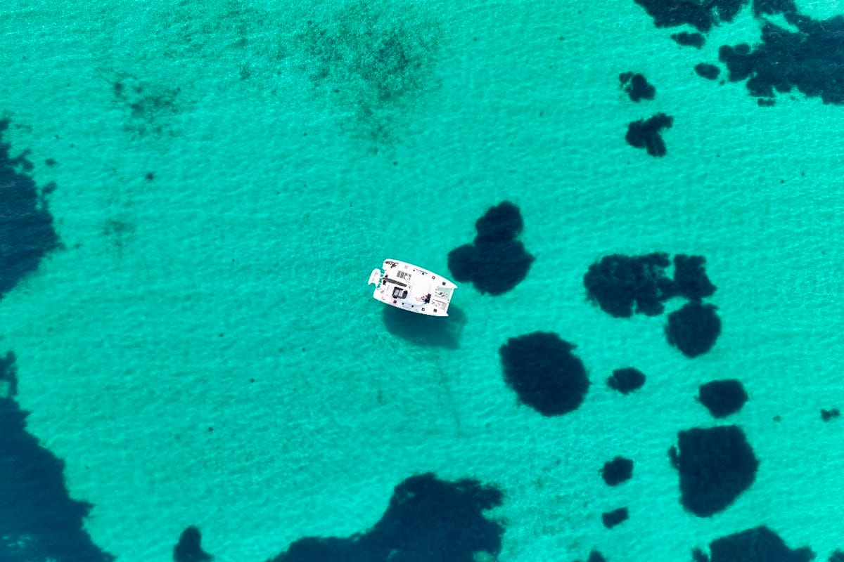 Exterior view of Mare Calma, a Lagoon 40 catamaran at Grad Pula, Croatia