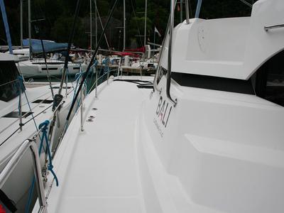 Deck of Ghost, a Bali Catspace catamaran at Dubrovnik, Croatia