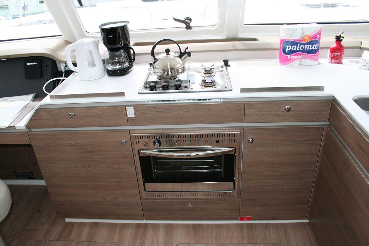 Galley of Ghost, a Bali Catspace catamaran at Dubrovnik, Croatia