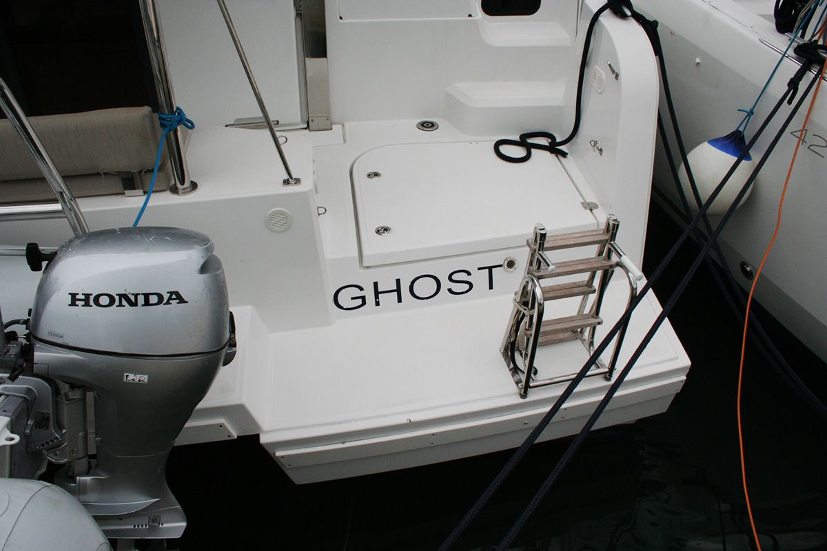 Deck of Ghost, a Bali Catspace catamaran at Dubrovnik, Croatia