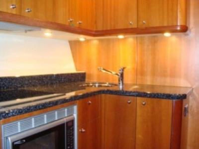 Galley of Aviator, a Sunseeker Manhattan 50 motorboat at Primošten, Croatia