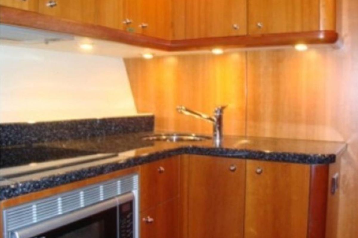 Galley of Aviator, a Sunseeker Manhattan 50 motorboat at Primošten, Croatia