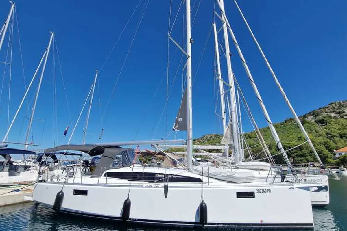 Exterior view of Furia, a Scandinavia Yachts Scandinavia 35 sailboat at Grad Biograd na Moru, Croatia