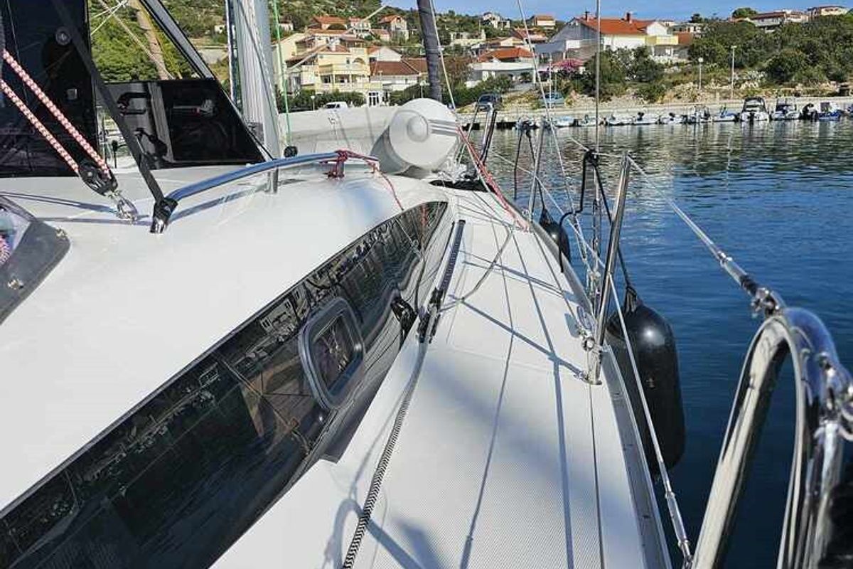 Deck of Furia, a Scandinavia Yachts Scandinavia 35 sailboat at Grad Biograd na Moru, Croatia