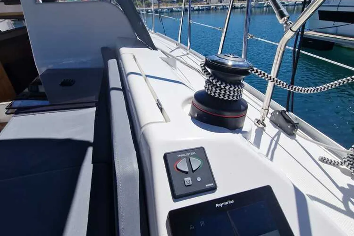 Deck of Furia, a Scandinavia Yachts Scandinavia 35 sailboat at Grad Biograd na Moru, Croatia