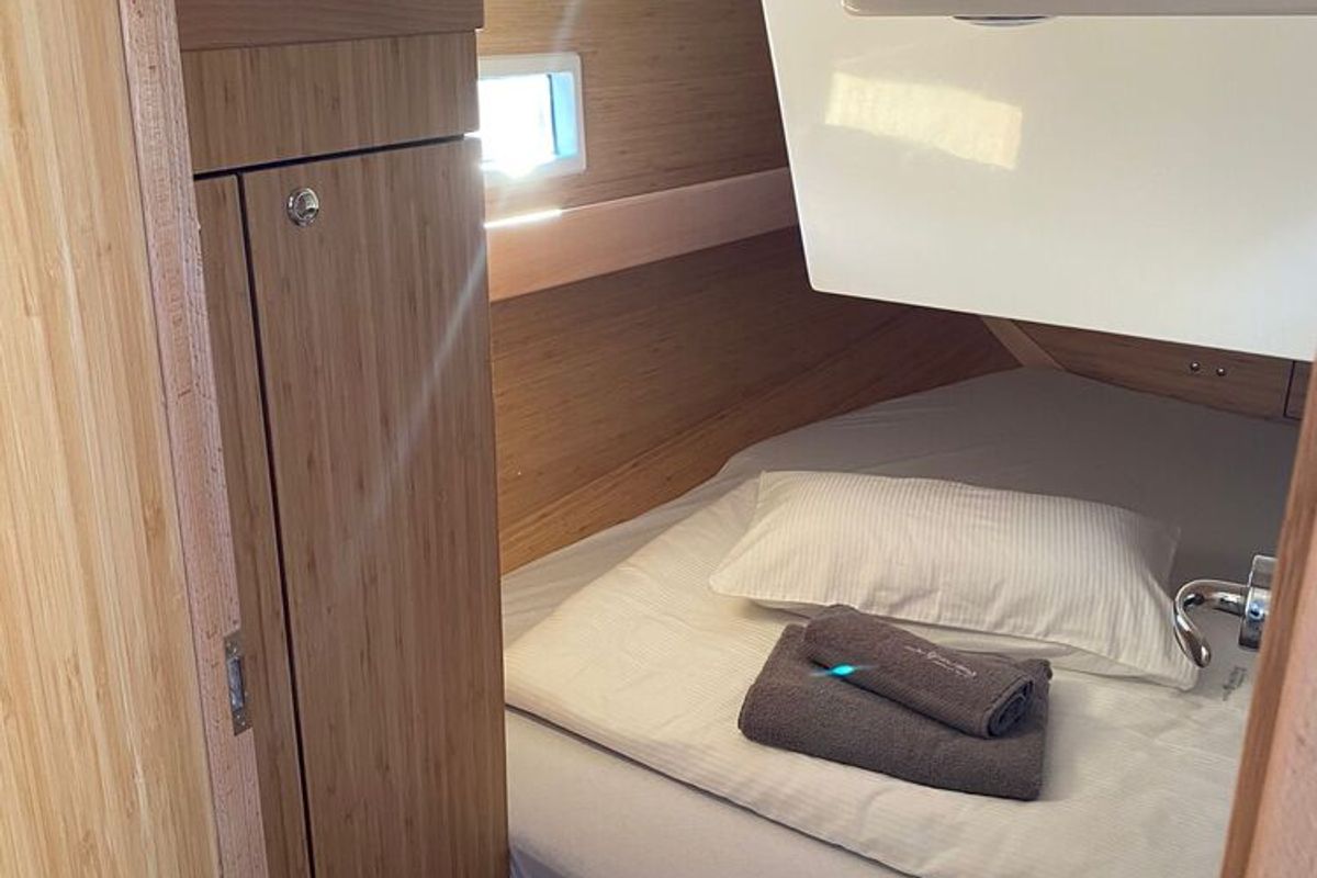 Cabin on Furia, a Scandinavia Yachts Scandinavia 35 sailboat at Grad Biograd na Moru, Croatia