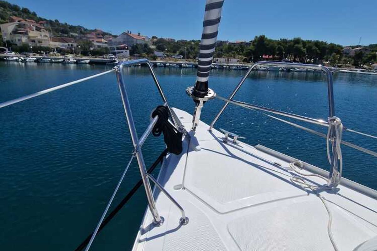 Deck of Furia, a Scandinavia Yachts Scandinavia 35 sailboat at Grad Biograd na Moru, Croatia