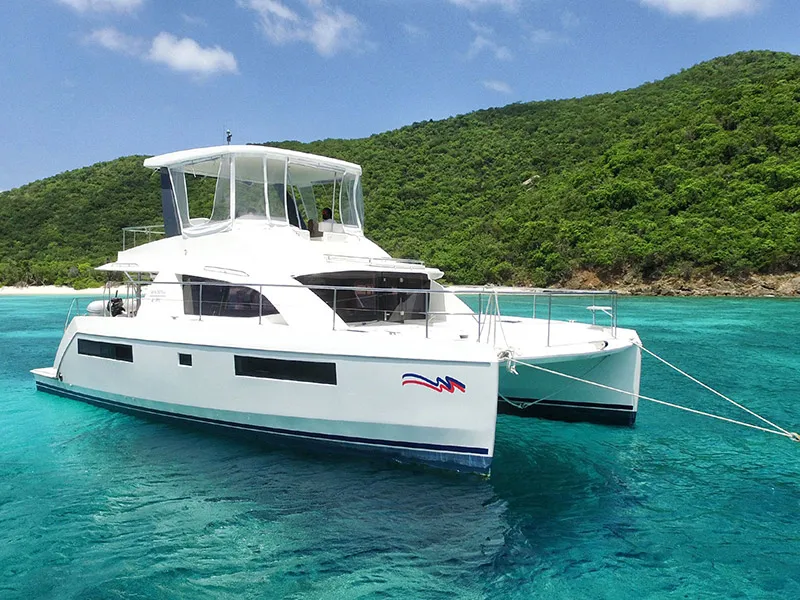 Exterior view of Moorings 433 PC Club, a Leopard 43 PC catamaran at Road Town, British Virgin Islands