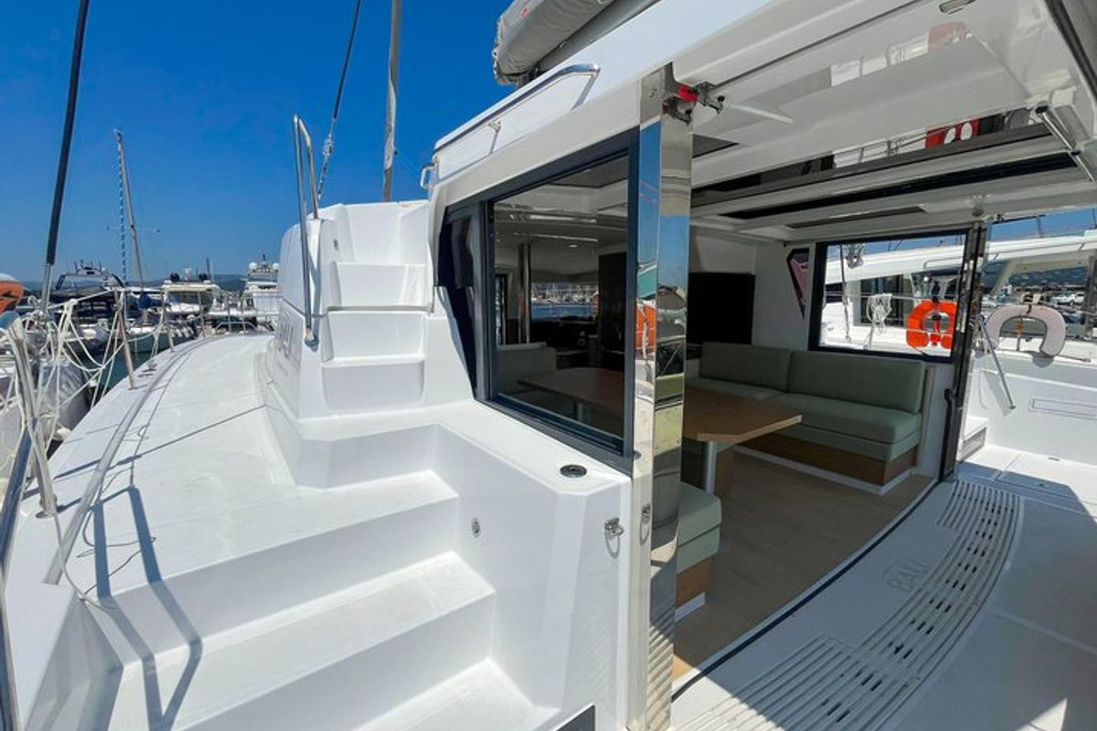Deck of Love, a Bali 4.2 catamaran at Hyères, France