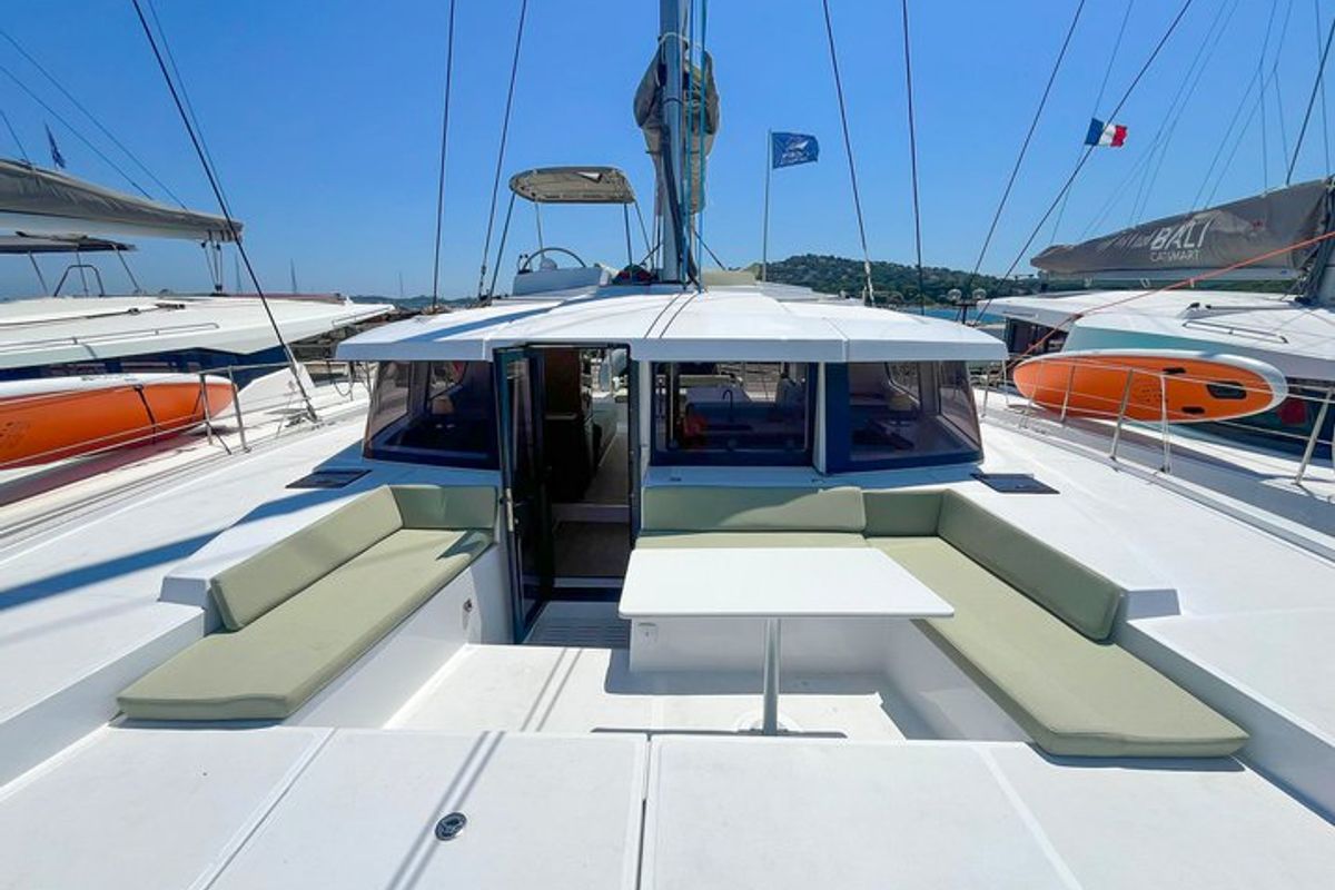 Deck of Love, a Bali 4.2 catamaran at Hyères, France