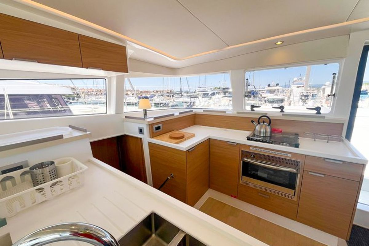 Galley of Love, a Bali 4.2 catamaran at Hyères, France