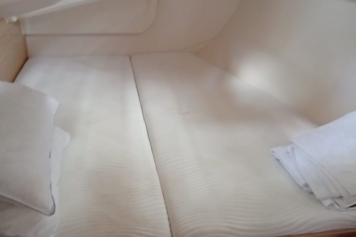 Cabin on Eleni, a Hanse Yachts Hanse 418 sailboat at Kontokali, Greece