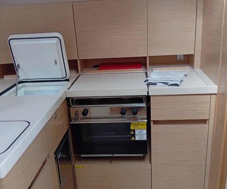 Galley of Eleni, a Hanse Yachts Hanse 418 sailboat at Kontokali, Greece