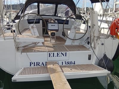 Cockpit of Eleni, a Hanse Yachts Hanse 418 sailboat at Kontokali, Greece