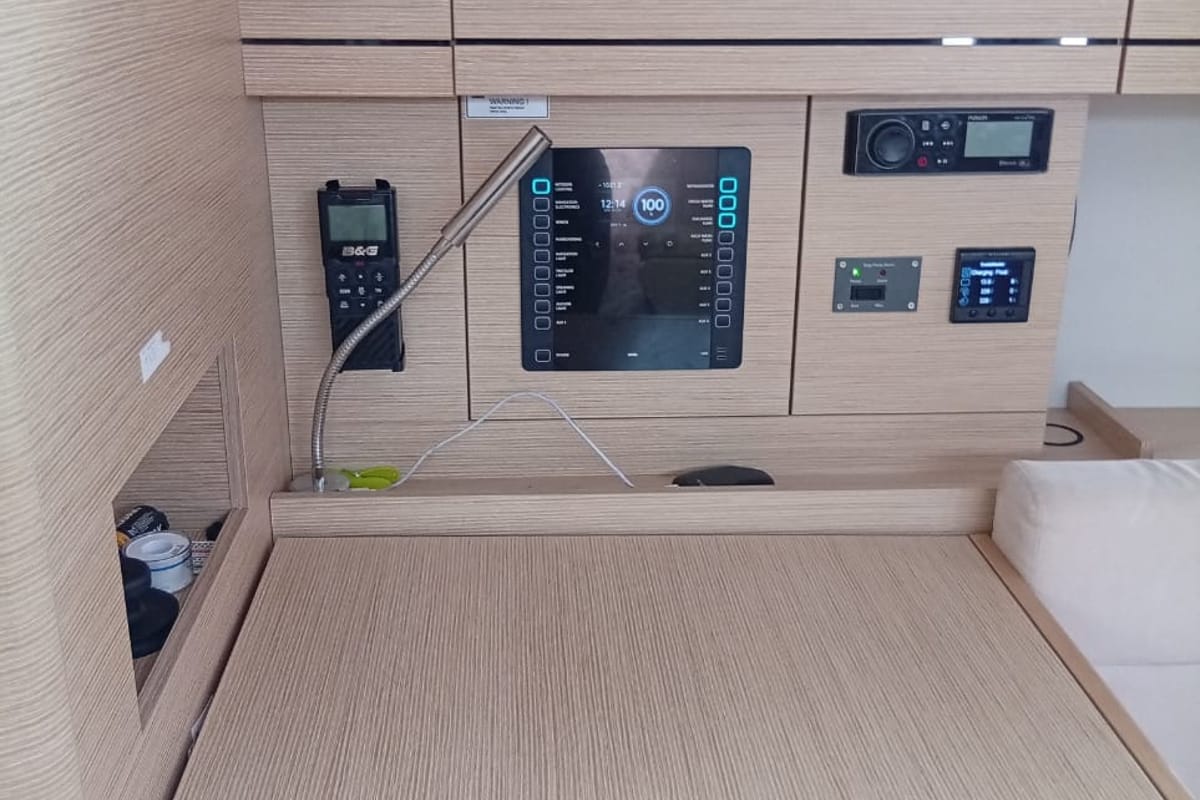 Salon of Eleni, a Hanse Yachts Hanse 418 sailboat at Kontokali, Greece