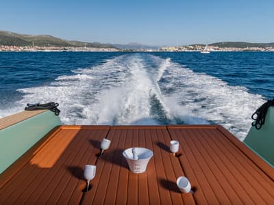 Deck of Condor, a Gulet Felix 37 motorboat at Split, Croatia
