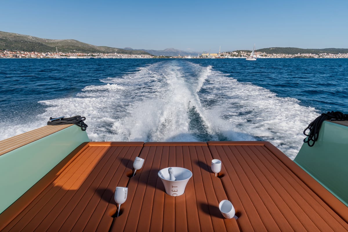 Deck of Condor, a Gulet Felix 37 motorboat at Split, Croatia