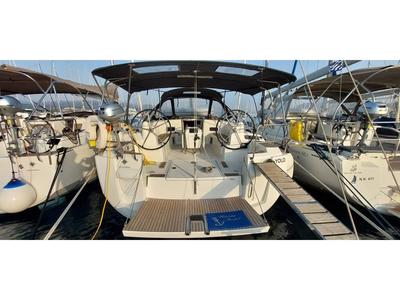 Cockpit of YOLO, a Jeanneau Sun Odyssey 479 sailboat at Municipal Unit of Lefkada, Greece