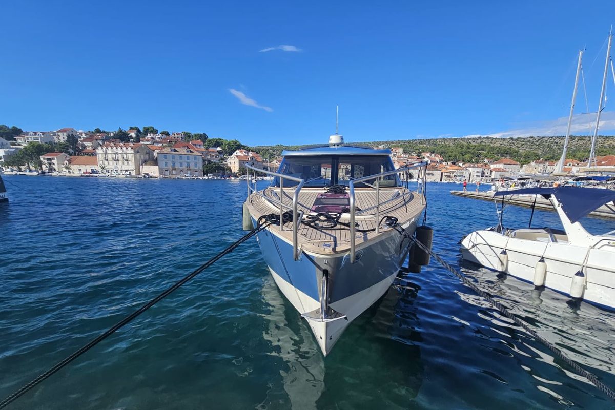 Exterior view of Brioni, a Brioni Yachts Brioni 44 motorboat at Split, Croatia