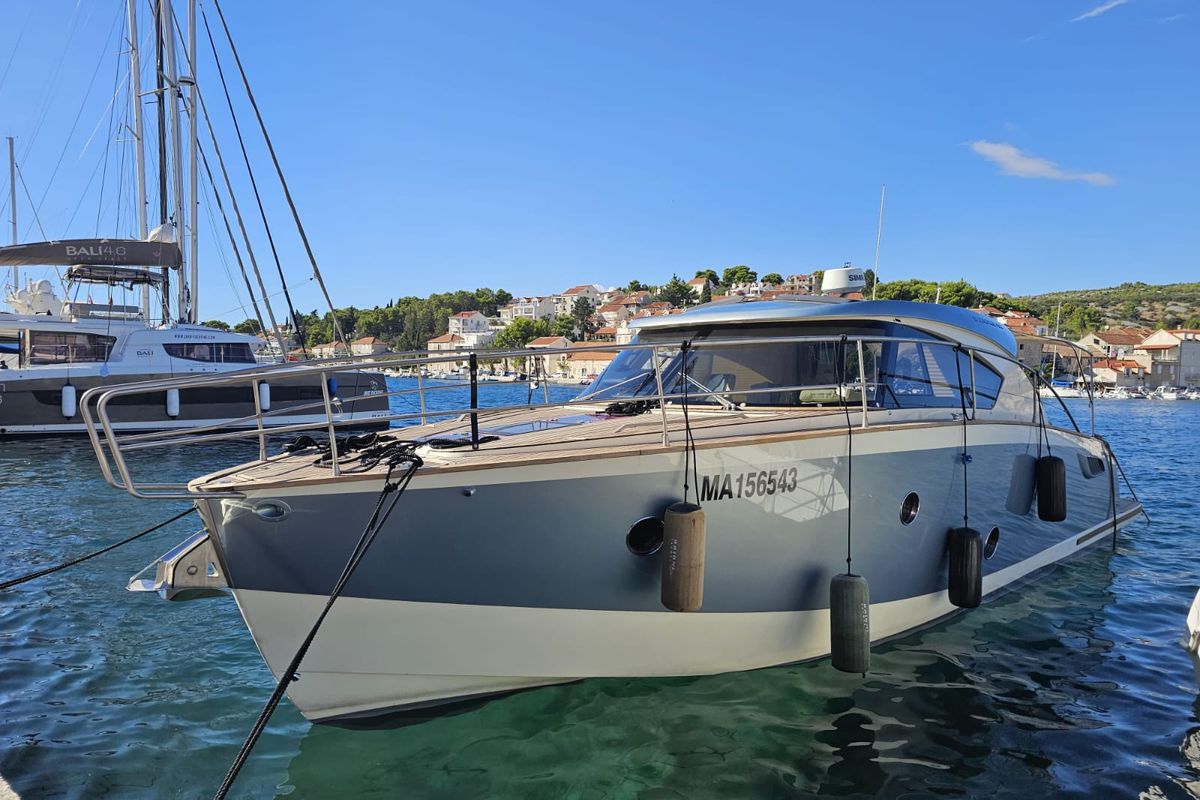 Exterior view of Brioni, a Brioni Yachts Brioni 44 motorboat at Split, Croatia